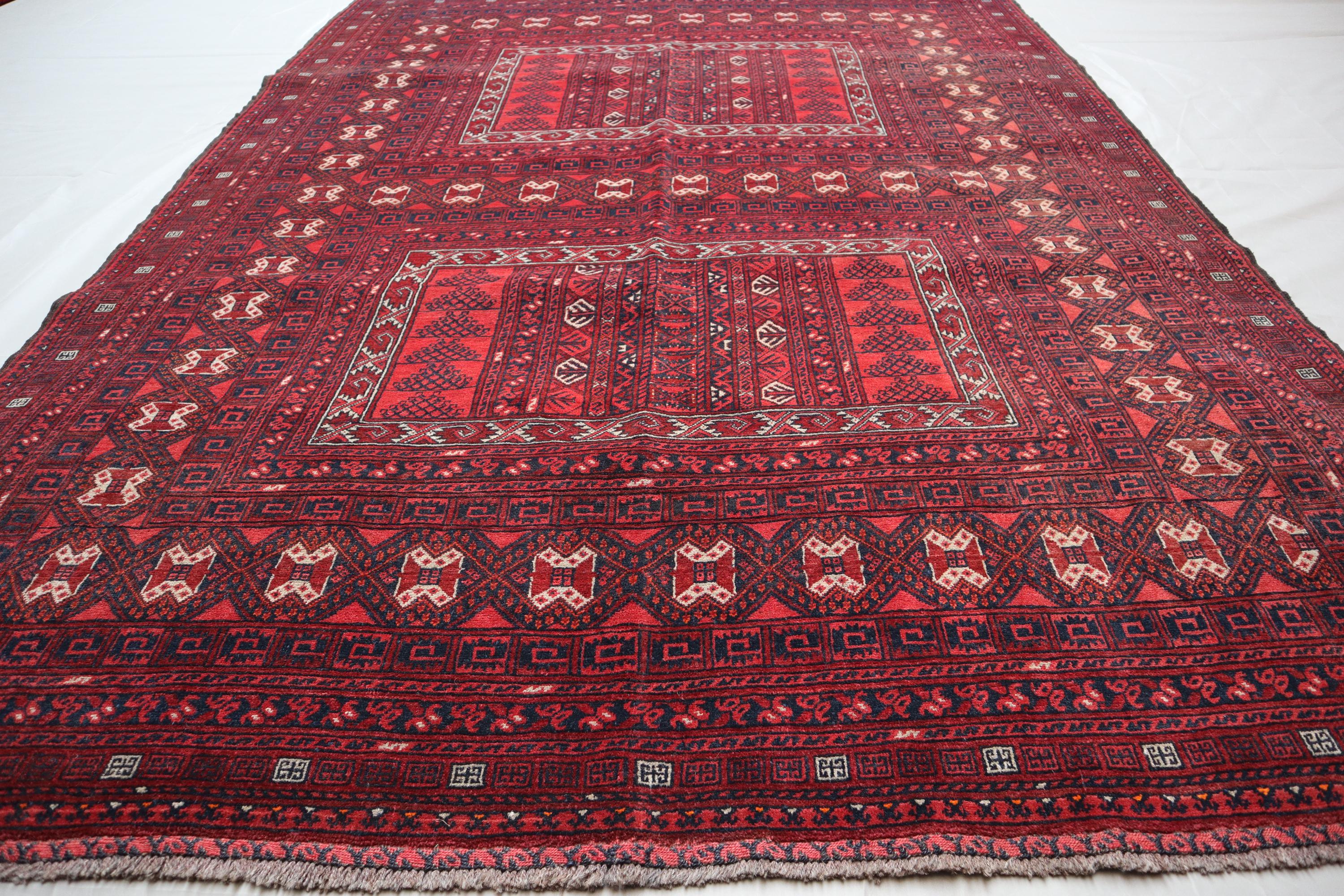 5.4x7.3 アンティークピース トルクメン パルダデザインラグ