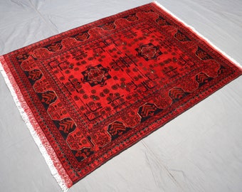 トルクメン アフガニスタン レッド ラグ/サイズ: 52x160cm... k5 3x5 アフガニスタン ブハラ ラグ/3.6x4.11 フィート トルクメン レッド