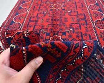 1940 年代アンティーク ランナー ラグ 2.8 x 9.6 フィート、トルクメン