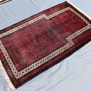 Vintage Prayer Rug, 3x5 Ft Afghan Handmade Wool Rug, Tribal Hand ...