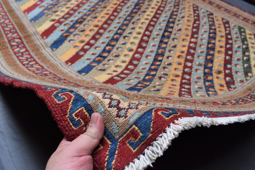 7x9 Feet Moroccan Rug, Sumak Kilim Area Rug, Afghan Handmade Wool Rug ...