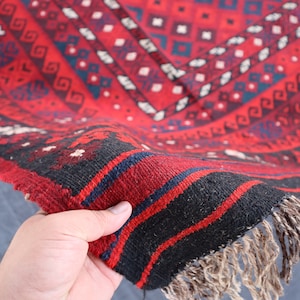 9.9x16.8 ft Large Antique Rug Afghan Handmade Kilim Wool Rug, Geometric Caucasian Style Vintage Rug, Flatweave Oriental Rug Boho Turkish Rug