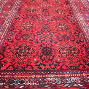 4x7 Red Bokhara Area Rug - Bokhara Design Fine Quality Hand Knotted 100% Natural Dyes Wool Rug - Oriental Afghan Rug - Rugs For Living Room