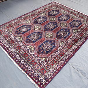 5x7 Ft Afghan Geometric Design Rug, Wool Area Rug, Handmade Wool Rug, Turkish Medallion Rug, Bohemian Rug, Office Rug, Living Room Rug 5x7