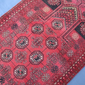 3x4 Afghan Antique Prayer Rug/ Turkmen Hand Knotted Wool Area Rug/ Tribal Area Rug/ Oriental Rug/ Muslim Prayer Rug