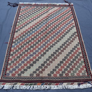 3x4 Ft. Afghan Kilim Rug - 2.10x4.3 Afghan Hand knotted Natural Wool Kilim Rug - Bedroom Rug - Colorful Rug - Kilim Rug - Moroccan Kilim Rug
