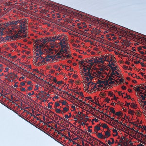 Afghan Runner Rug 3x10 Ft/ Afghan Bukhara Rug/ Stunning Turkmen Ersari Runner Rug/ Oriental Runner Rug/ Hallway Runner Rug/ Kitchen Runners
