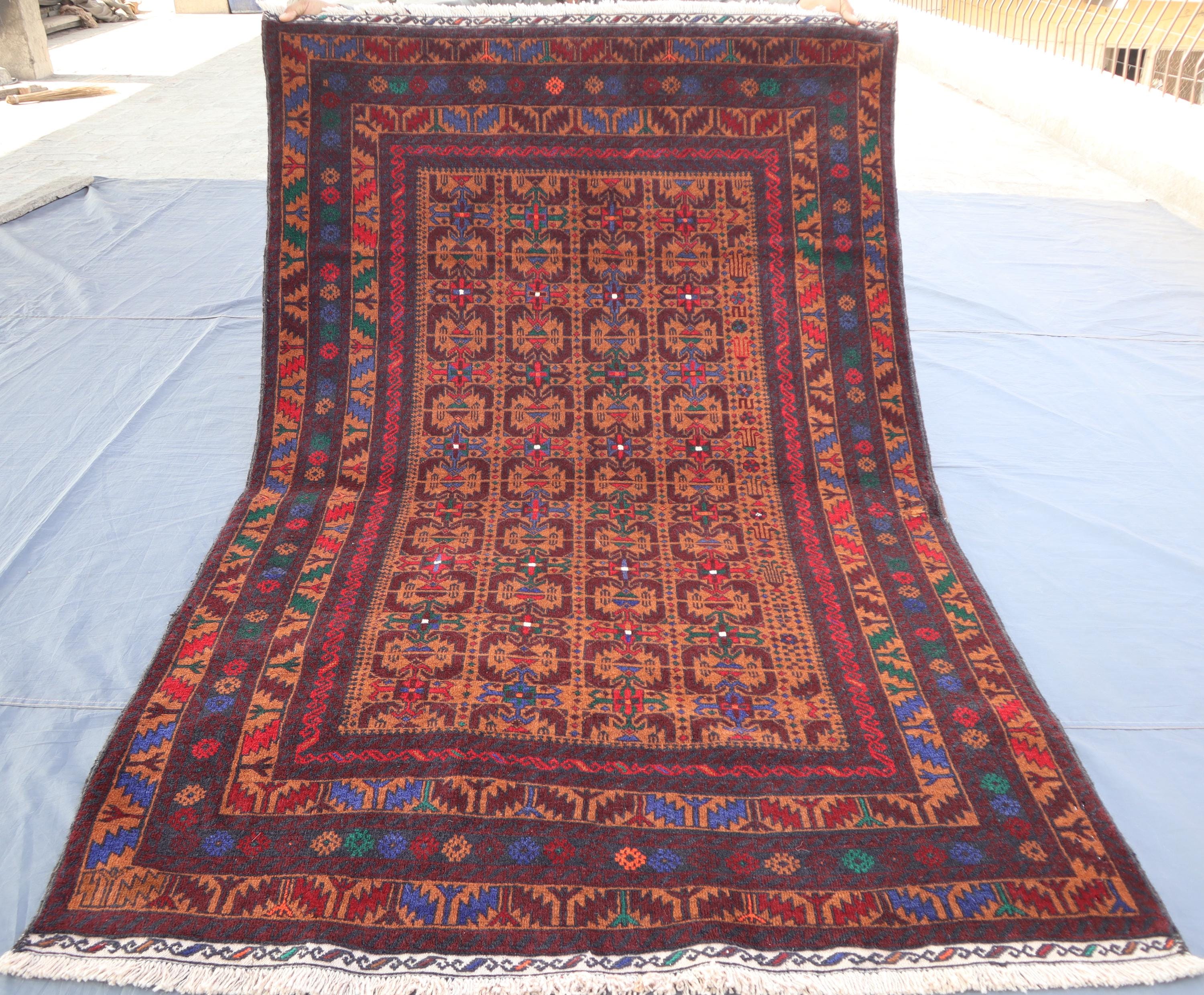 Antique Baluchi Rug 4x6 Ft, Hand Knotted Afghan Rug, Tribal