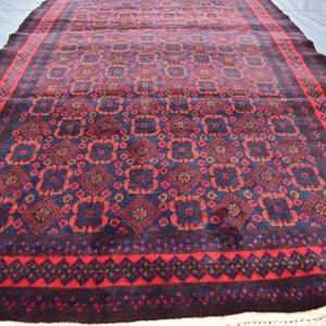 Vintage rug, 4x6 Ft Afghan Antique Baluchi Rug, Low Pile Soft Wool rug, Turkmen Hand-knotted Rug, Afghan Tribal Carpet Oriental Turkoman rug