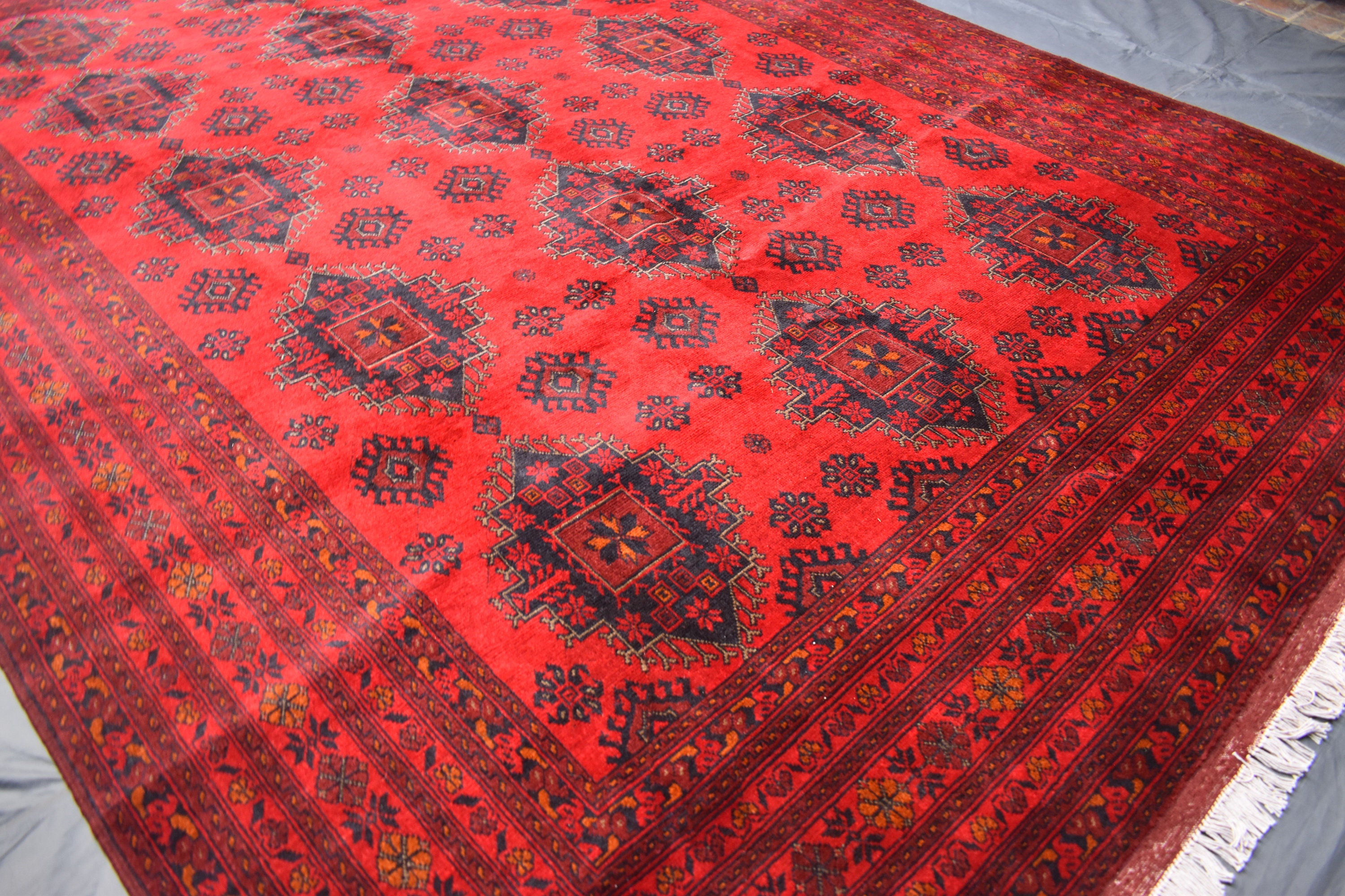 Aphgan Rug 8x11 Large Afghan Rug High Pile Hand Knotted Wool Rug Khal Mohammadi ...