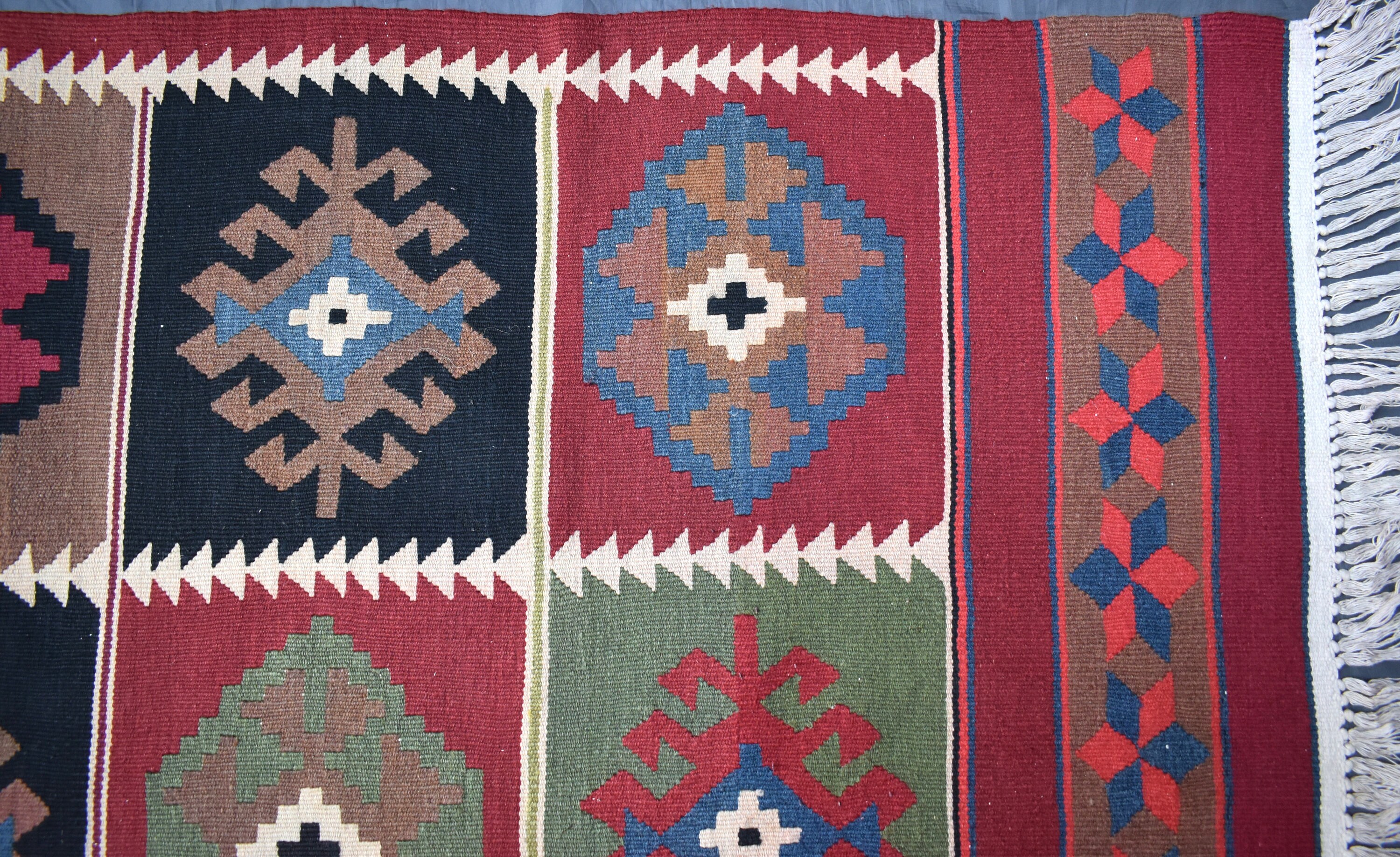 6.3x12.9 ヴィンテージ キリム ワイド ランナー ラグ、トルクメン