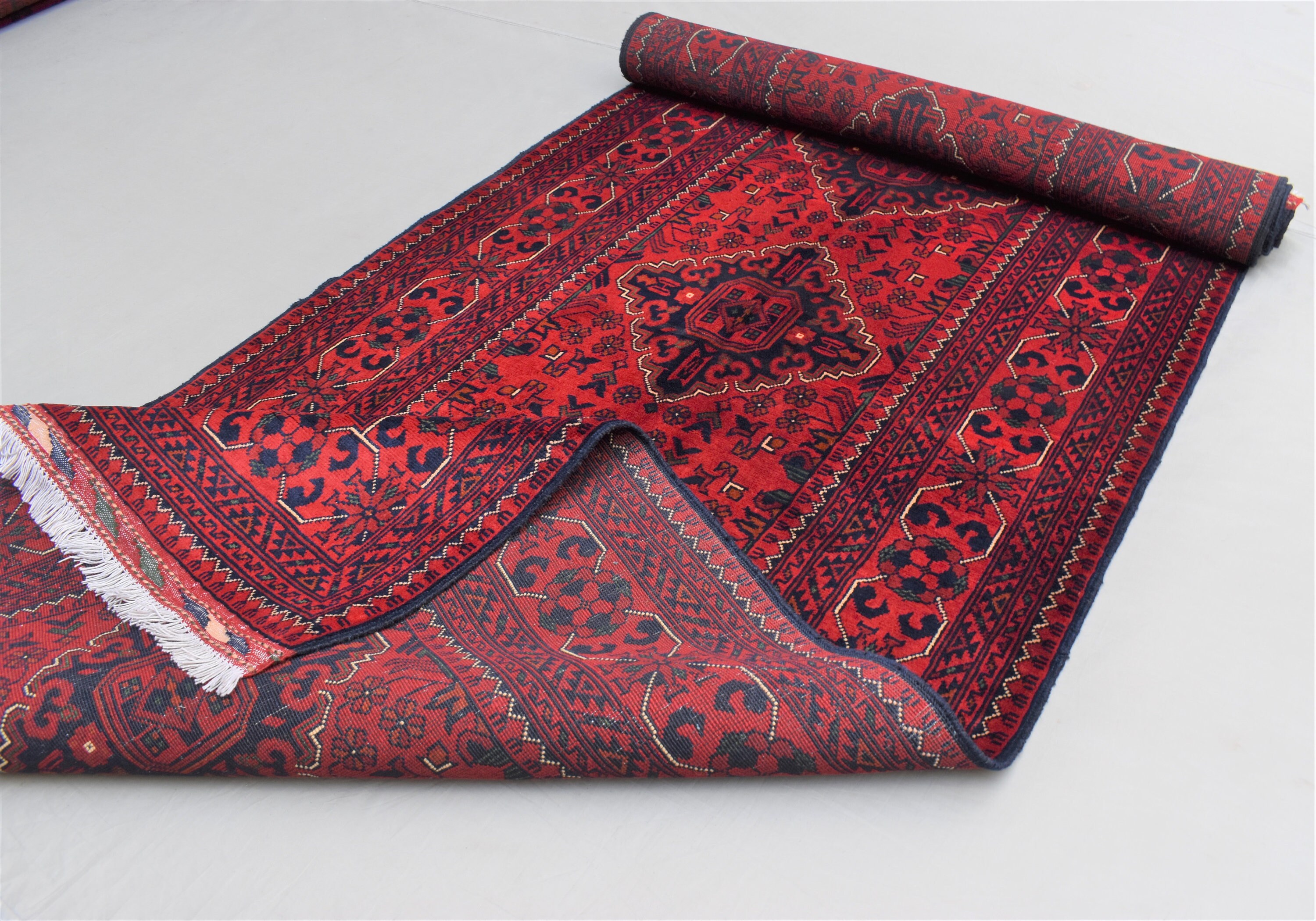 Turkmen Khal Mohammadi Design Bukhara Rug/ Red 10 Ft Runner Afghan Rug