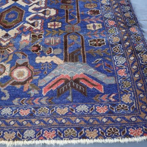 4x7 Ft Navy Blue Afghan Baluchi Rug, Vintage Baluchi Rug, Turkmen Handmade Soft Wool Rug, Oriental Antique Rug, Kitchen Rug, Bedroom Rug 4x7