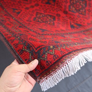 3x5 Small Bokhara Rug/ Afghan Bukhara Rug/ Handmade Fine Wool rug/ Turkmen Tribal Rug/ Living Room Rug/ Bedroom Rug/ Red Rug/ Bohemian Rug