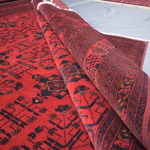Afghan Area Rug, 10x13 Ft, Afghan Handmade Wool Rug, Turkmen Hand-knotted Soft Wool Bukhara Rug, Oriental Rug, Living Room Rug, Afghan Rugs,