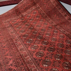 9 Fuß Langer Afghan Mori Gul Länge 8,7 x 6,5 Breite Ft Vintage Teppich Turkmenische Muster Schlafzimmer Handgeknüpfter Teppich Kostenloser Versand