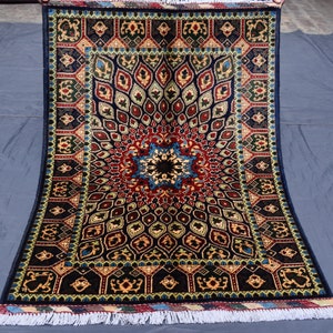 New Collection 4.3 x 2.11 Ft Afghan Turkmen Living room handmade rug Beautiful Rug Antique rug Trible rug Vintage rug Wool rug Beautiful Rug