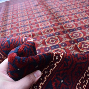 Afghan Bukhara rug, Turkmen handmade Wool rug, Khal Muhammadi Wazeeri rugs, Tribal rug, Living room Carpet, Custom Size Afghan Bokhara Rugs