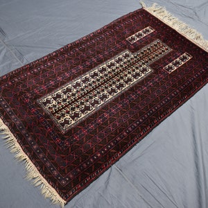 5.0 x 2.11 Ft Stunning Afghan Vintage Muslim prayer handmade rug Antique rug Trible rug Vintage rug Wool rug oriental rug beautiful rug