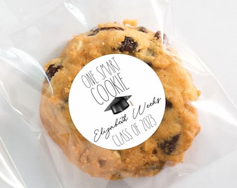 Graduation Stickers - One Smart Cookie Sticker Graduation Party Sticker Graduation 2023 Labels Graduation Party Favor Stickers Cookie Favor