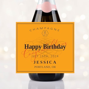 Custom Champagne Label - Personalized Champagne Label - 21st, 30th Birthday - 21st birthday gift - Bridesmaid gift - Champagne Birthday