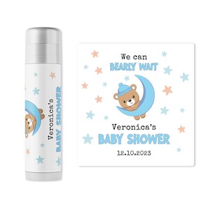 We can Bearly Wait Baby Shower Personalized Tube Lip Balm Favors - Baby Shower lip Balm Favors, Baby Shower Favors