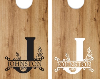 DIY Wedding Decal Set, Last Name Cornhole Decals Set of Two Corn hole Board Game Decals Wedding DIY Decals Wedding Decor Decals Vinyl wed4