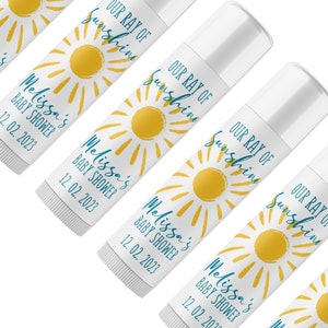 Ray of Sunshine, Baby Shower Favors You are my sunshine, Personalized Tube Lip Balm Baby Shower lip Balm Favors You are my sonshine