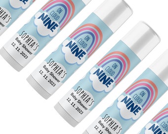 Cloud Nine Baby Shower: Personalized Lip Balm Favors for Guests – Customized Lipbalms for Gender-Neutral Celebrations!