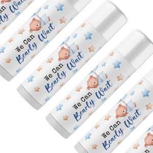 We can Bearly Wait Baby Shower Personalized Tube Lip Balm Favors - Baby Shower lip Balm Favors, Baby Shower Favors