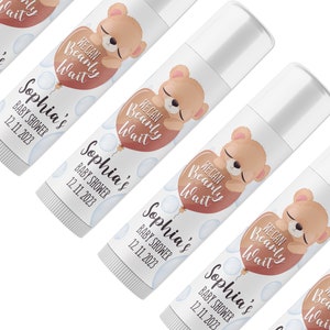 We can Bearly Wait Baby Shower Personalized Tube Lip Balm Favors - Baby Shower lip Balm Favors, Baby Shower Favors