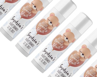 We can Bearly Wait Baby Shower Personalized Tube Lip Balm Favors - Baby Shower lip Balm Favors, Baby Shower Favors