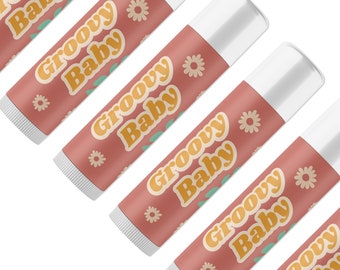 Groovy Baby Shower Favors: Personalized Retro Lip Balm - Handmade, 70s Theme, Nostalgic & Fun Lip Balm Favors Vintage, Unique, Party Favors