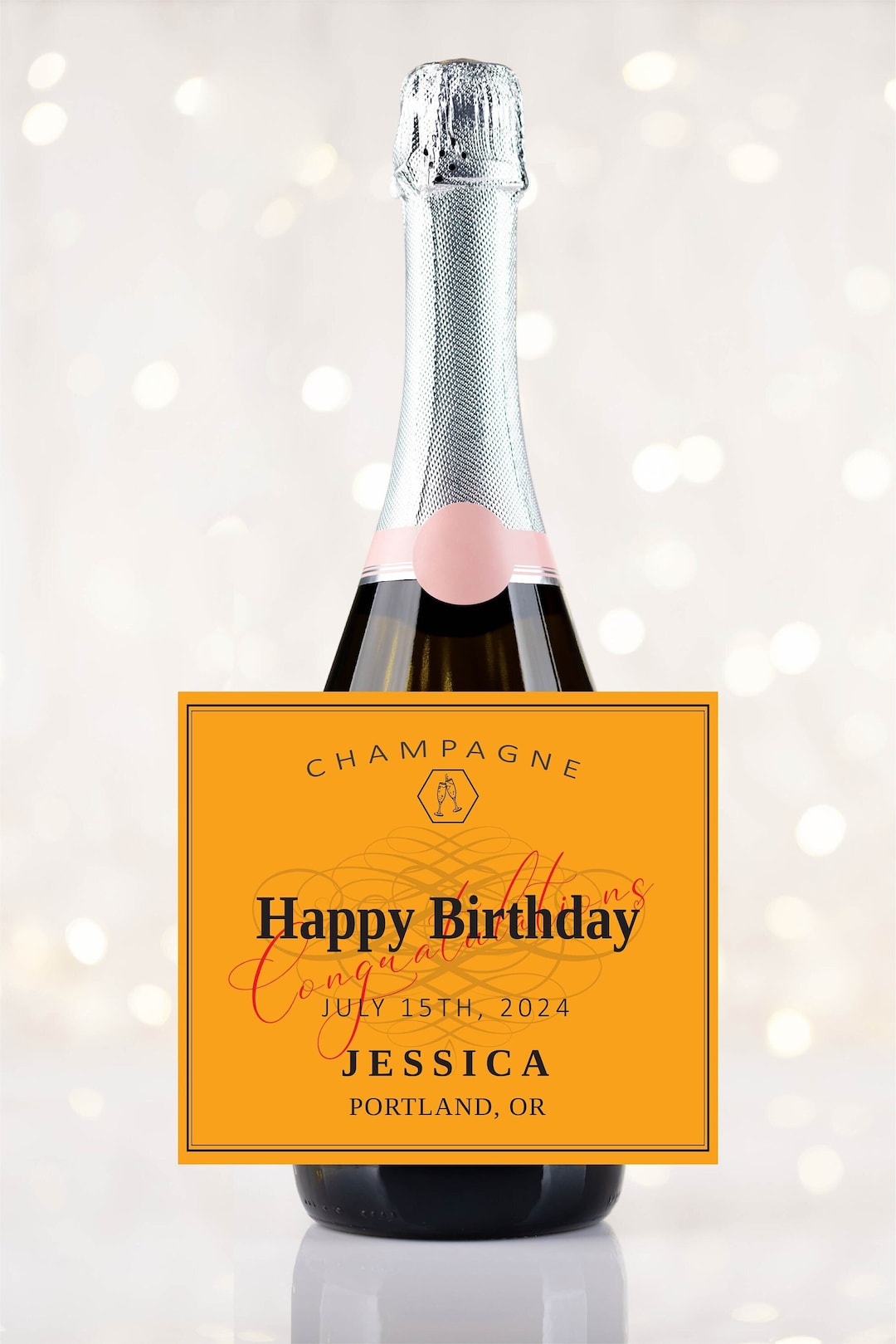 Custom Champagne Label Personalized Champagne Label 21st, 30th Birthday