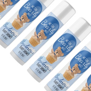 We can Bearly Wait Baby Shower Personalized Tube Lip Balm Favors - Baby Shower lip Balm Favors, Baby Shower Favors