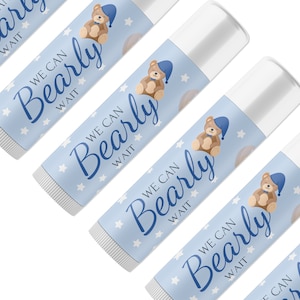 We can Bearly Wait Baby Shower Personalized Tube Lip Balm Favors - Baby Shower lip Balm Favors, Baby Shower Favors