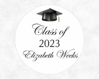 Personalized Graduation Party Favor Labels | Graduation Party Decorations | Grad Table Decorations | Grad Envelope Seals | 2023 Grad Favor