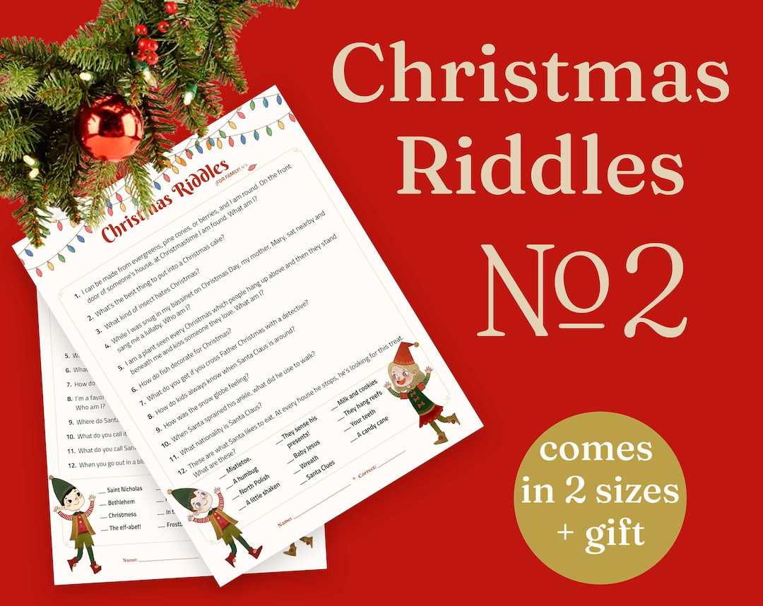Christmas Riddles Riddles Christmas Riddles Games Etsy