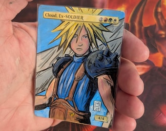 Cloud, Ex-SOLDIER – Hand-Painted Alter – MTG Custom Artwork – Magic the Gathering, cedh, edh, commander