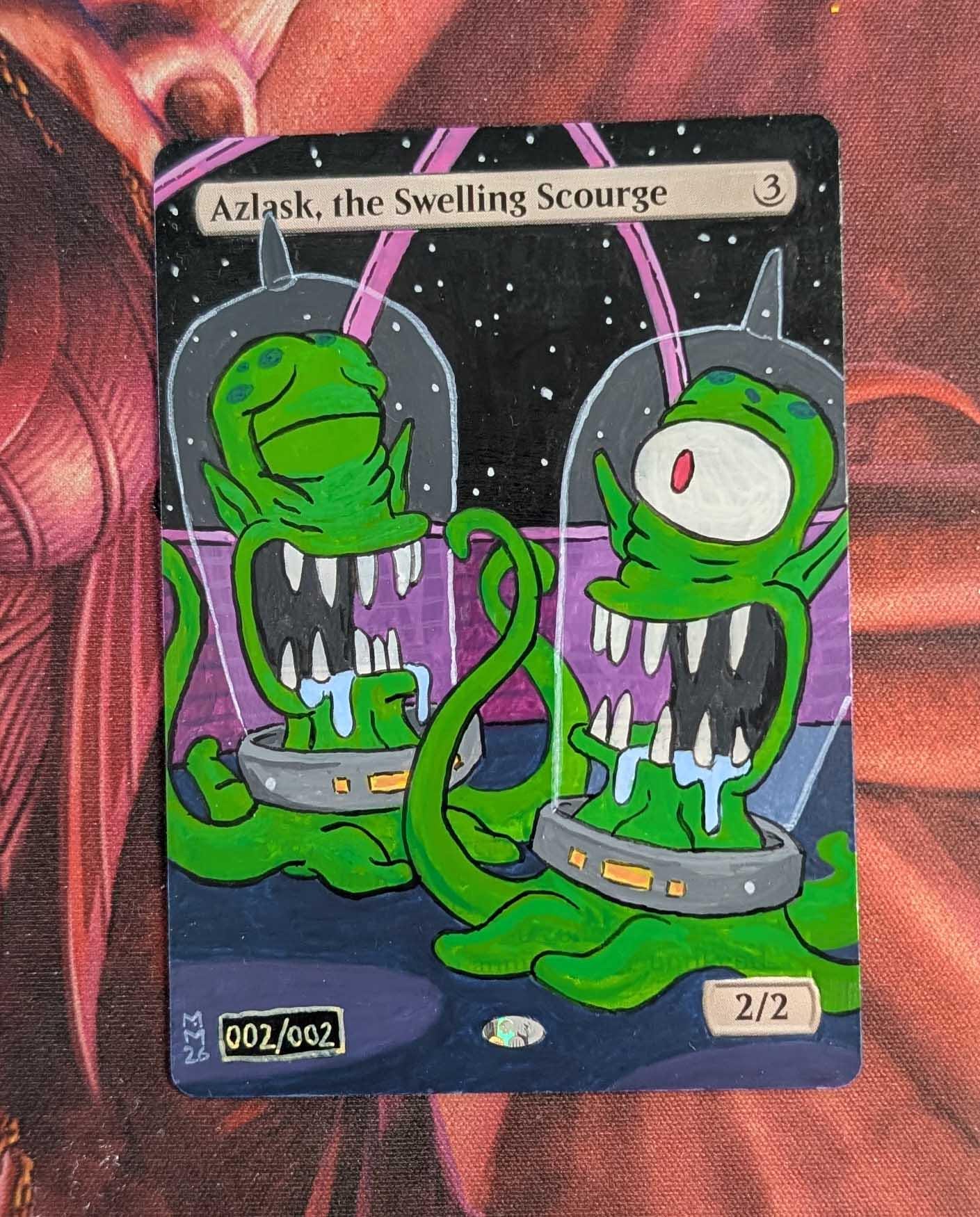 Hand Scourge Azlask, the Swelling Scourge – Hand-painted Alter – MTG Custom Artwork ...
