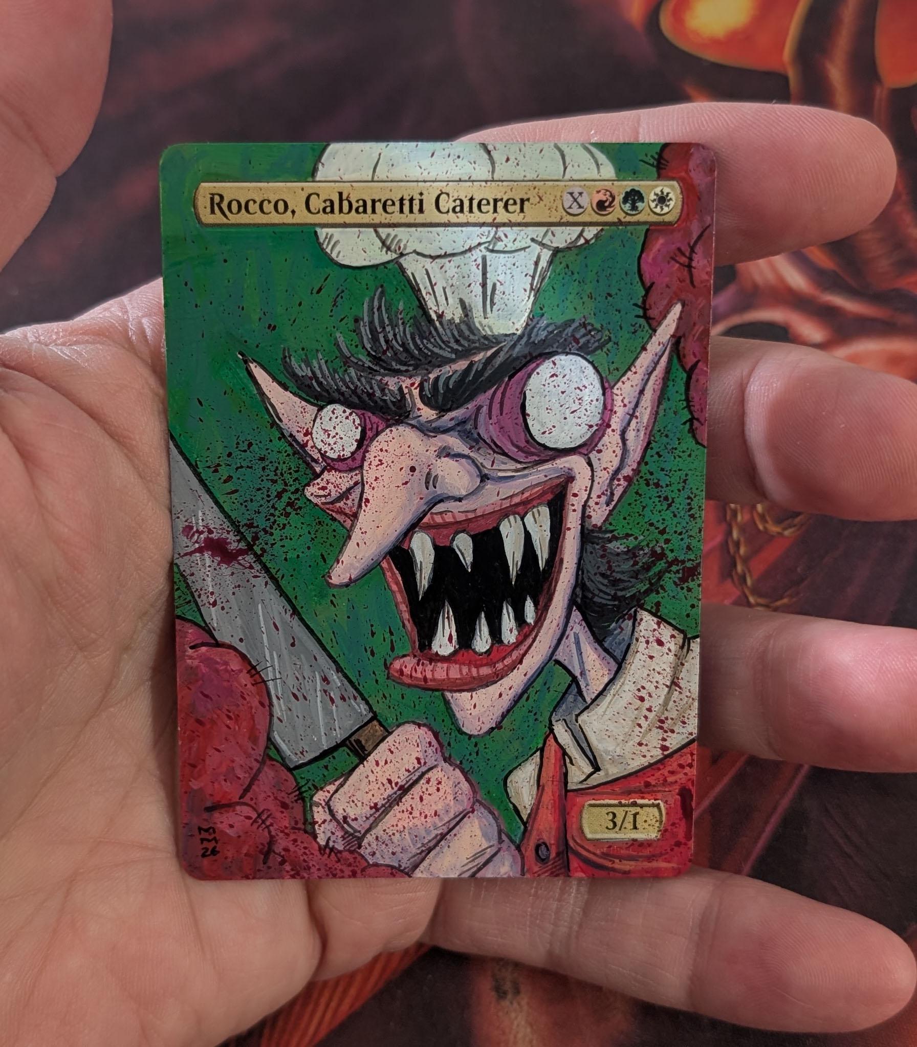 Rocco, Cabaretti Caterer – Hand-painted Alter – MTG Custom Artwork