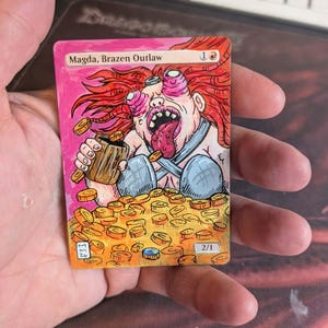 Magda, Brazen Outlaw – Hand-Painted Alter – MTG Custom Artwork – Magic the Gathering, cedh, edh, commander