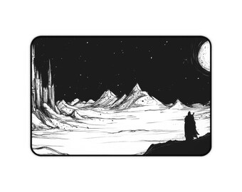 Fantasy Castle Landscape Desk Mat – Gaming Mouse Pad, Office Decor, Neoprene Accessory