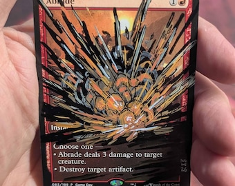 Abrade – Hand-Painted Alter – MTG Custom Artwork – Magic the Gathering, cedh, edh, commander