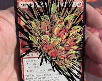 Abrade – Hand-Painted Alter – MTG Custom Artwork – Magic the Gathering, cedh, edh, commander