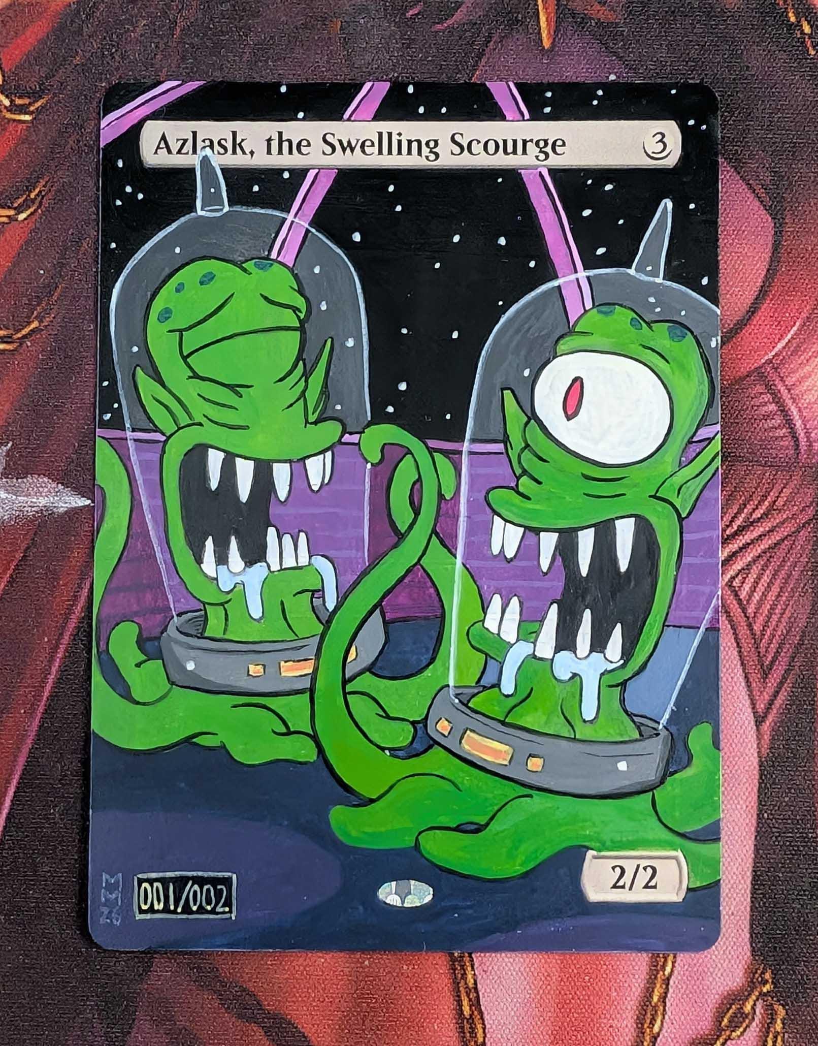 Hand Scourge Azlask, the Swelling Scourge – Hand-painted Alter – MTG Custom Artwork ...