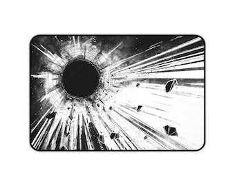 Cosmic Black Hole Desk Mat – Space Gaming Accessory, Office Decor, Mouse Pad