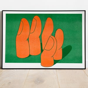 A2 Risograph Print &quot;Drowning&quot; | Orange and Green