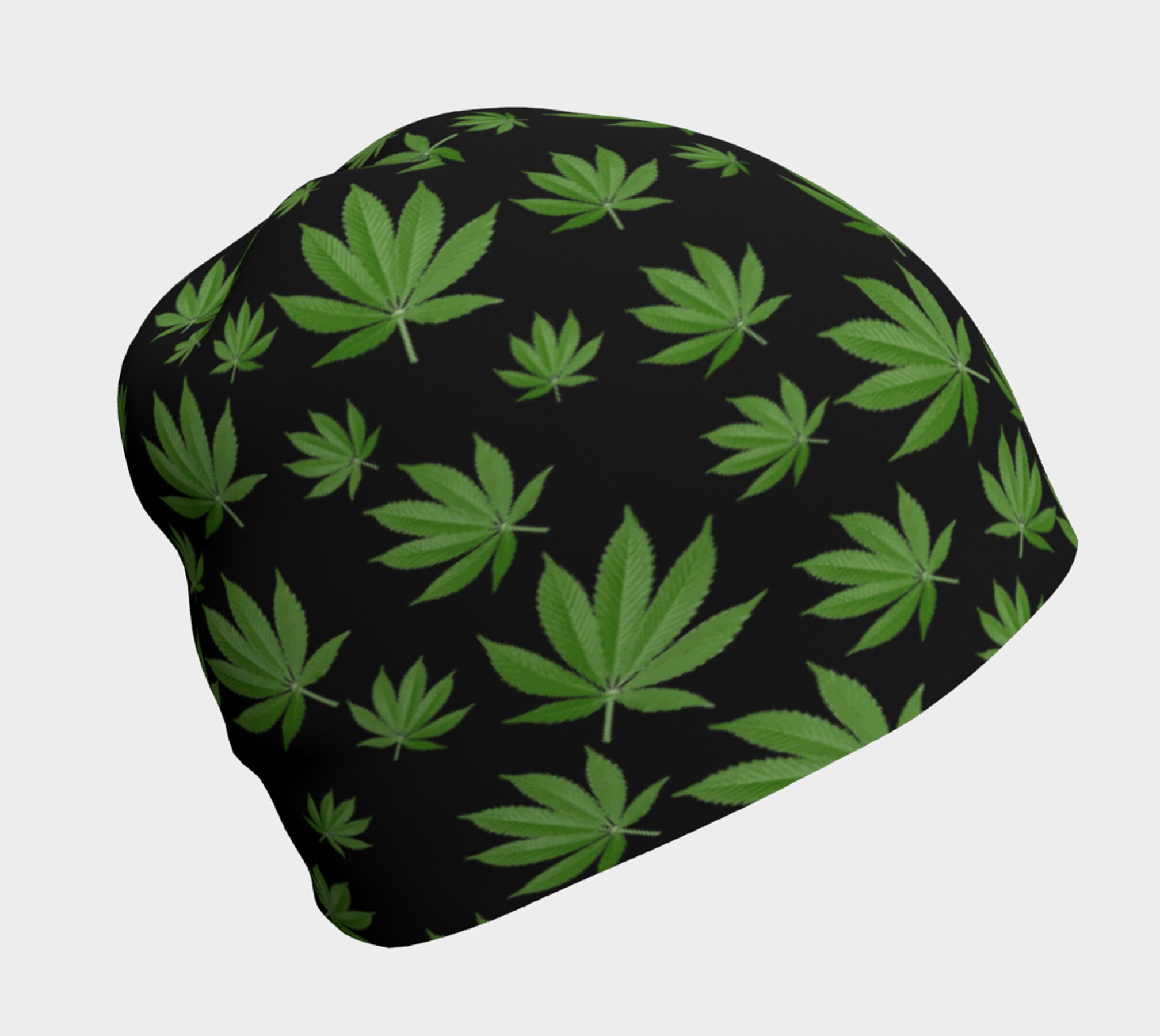 Hemp Leaf Mary Jane Slouchy Hat‎ Fleece Lined M_J_SunnyDadCap_CREAM_PingBkgr  main image 2