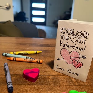 Afdrukbare Valentijnskleurplaat 8 pagina's Zine voor kinderen // Digitale download // Leuke doe-het-zelf Valentijnsdagkaarten